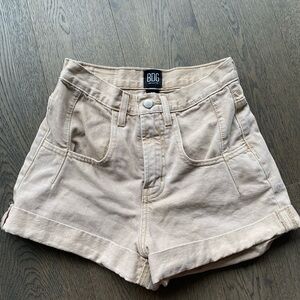 Urban Outfitters BDG High-Waist Mom Utility Shorts in light tan